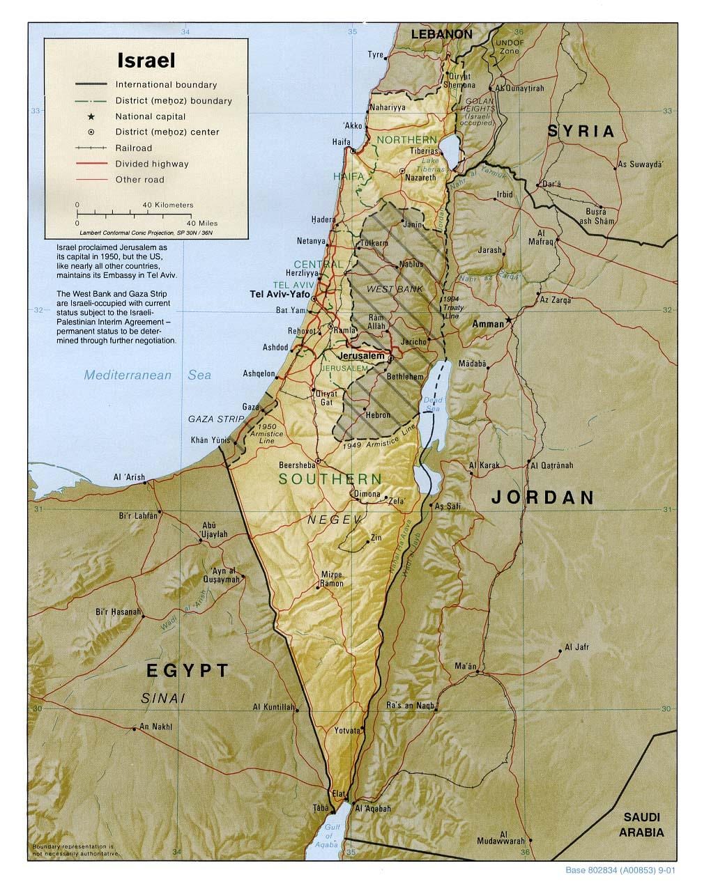 carte d'israël géographie 