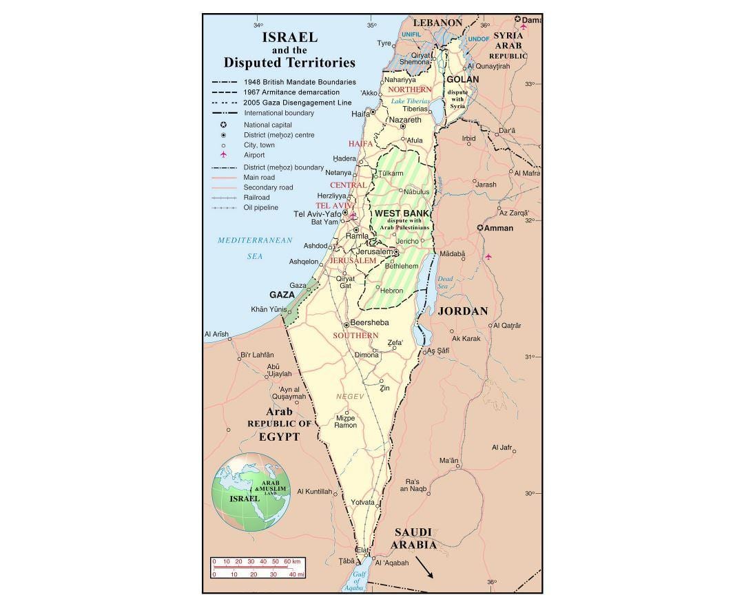 la carte des aéroports de israël