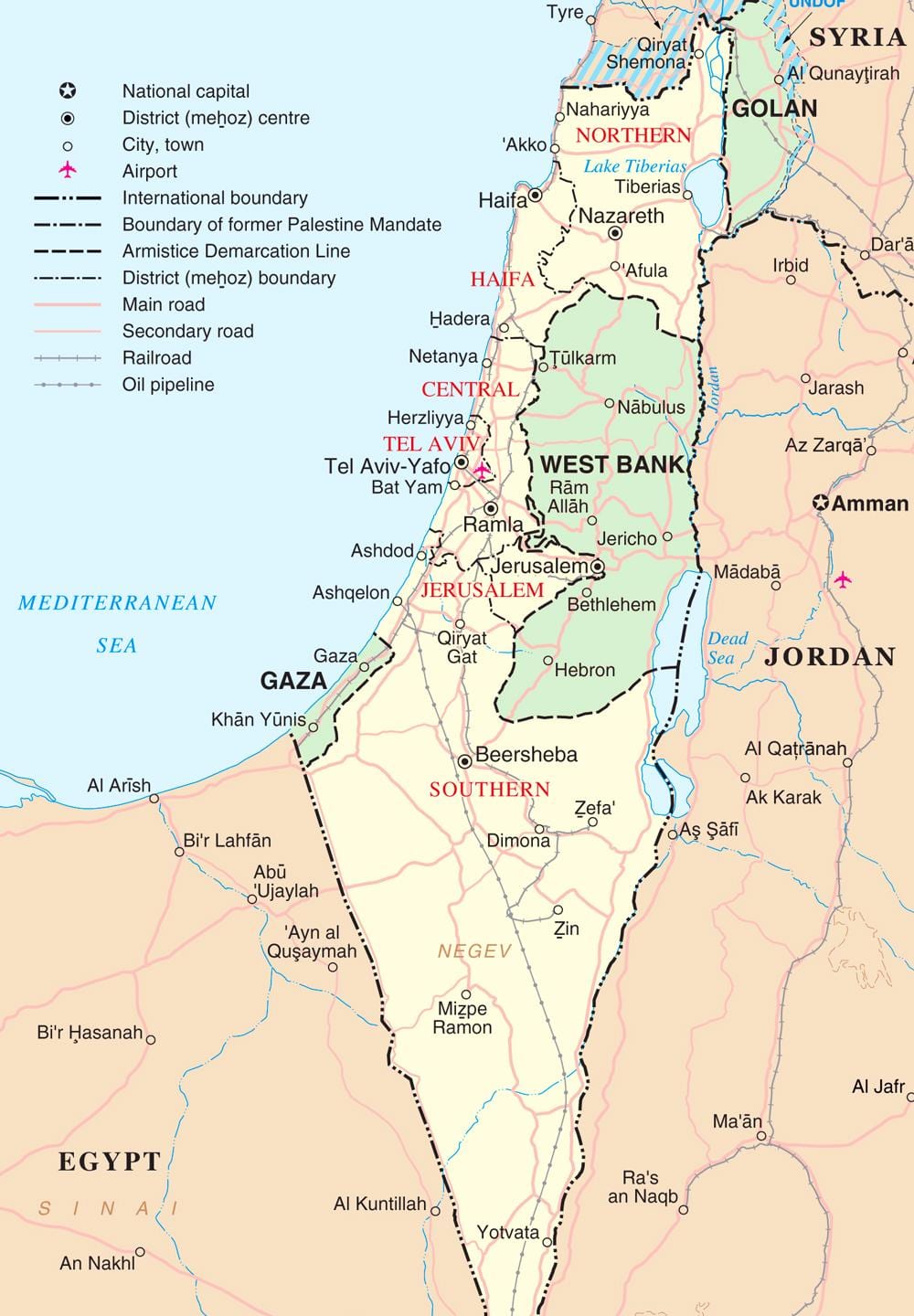 carte d'israël touristique