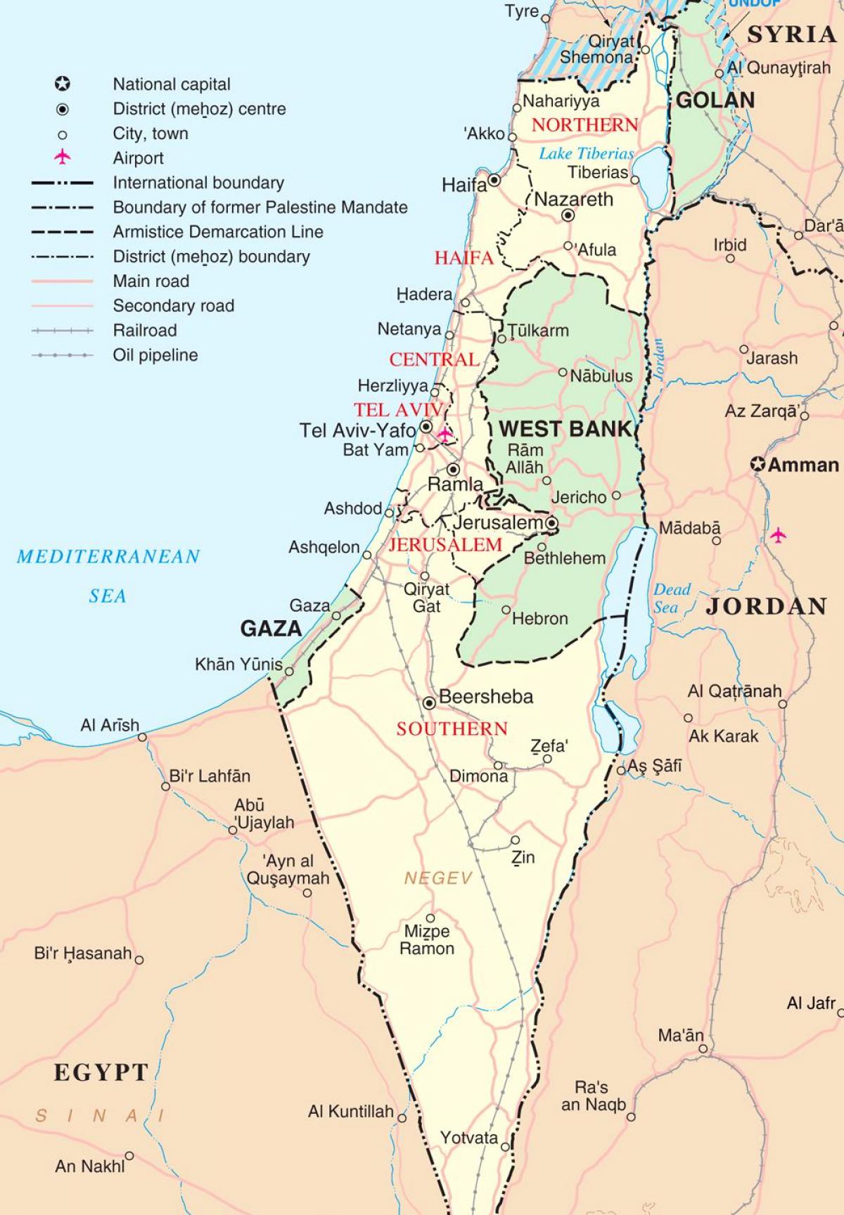 carte d'israël touristique