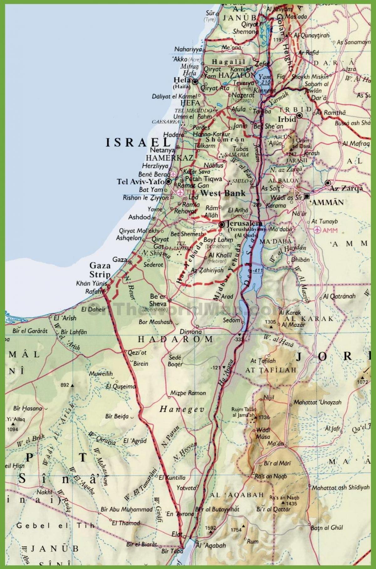 israël villes de la carte