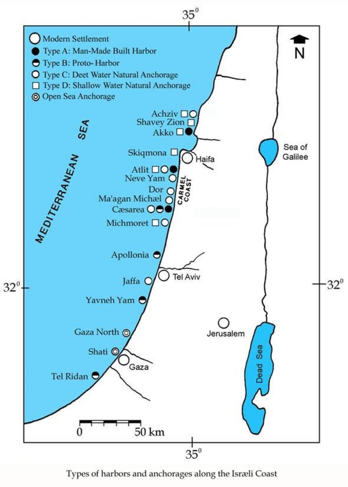 carte d'israël ports